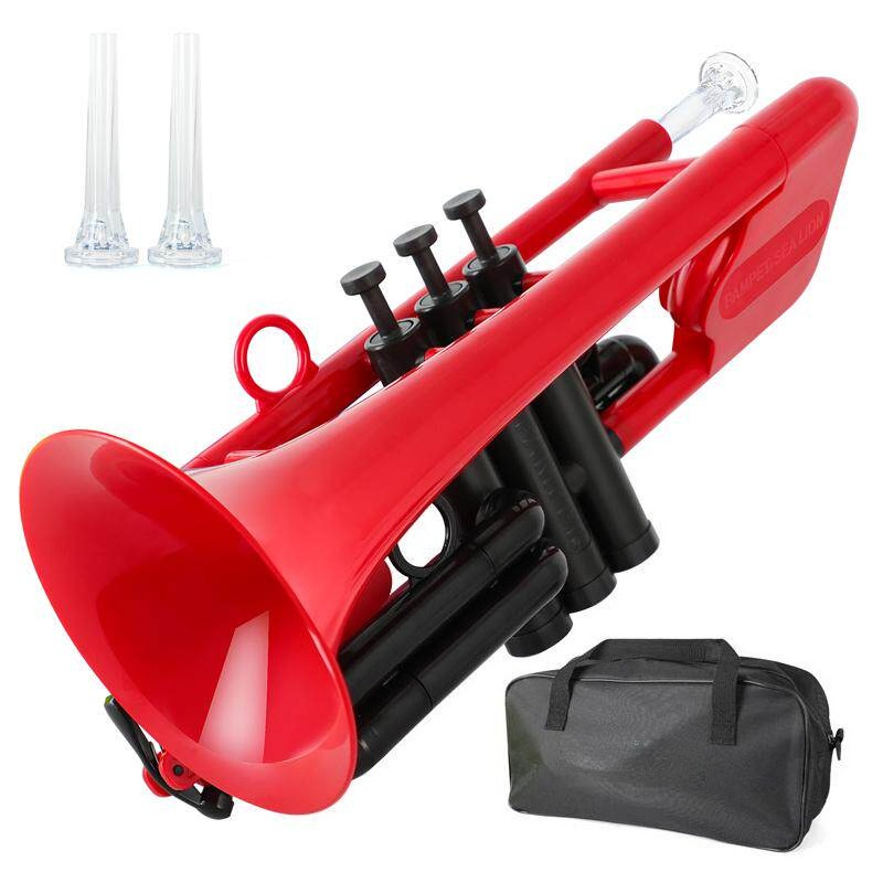Musical Instrument Cornet - คอร์เน็ต บีแฟลต เครื่องดนตรีลม ทรัมเป็ตสั้นสำหรับผู้เริ่มต้น คอร์เน็ตพลาสติกสำหรับการเรียนรู้และแสดงดนตรี