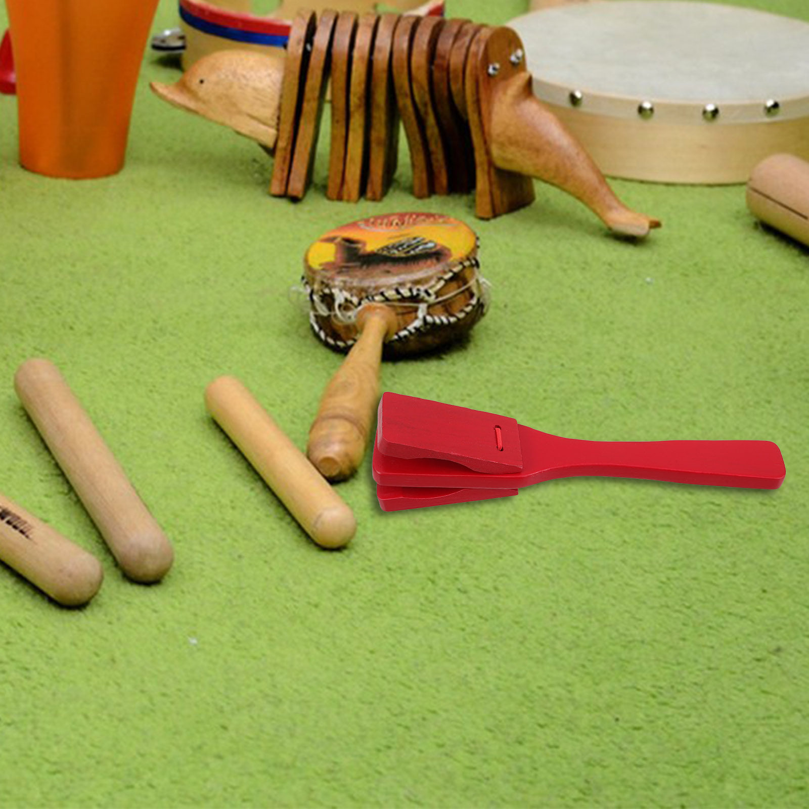 Musical Instrument Clapper - เครื่องดนตรีไม้ 2 ชิ้นสำหรับเด็ก ไม้ตบมือด้ามยาว สำหรับการศึกษาปฐมวัย การประสานจังหวะและการแสดงบนเวที
