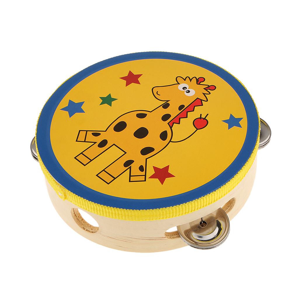 Tambourine Hand Drum - แทมบูรีนไม้ขนาดเล็ก เครื่องดนตรีเคาะจังหวะสำหรับเด็ก ของเล่นกลองสำหรับงานเฉลิมฉลอง