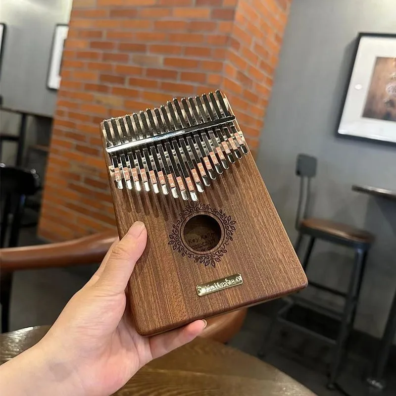 Musical Instrument Kalimba - คาลิมบาไม้แบบพกพาสำหรับเด็กเริ่มฝึกเล่นเปียโน17โทน34เสียงเครื่องดนตรีรักษาคีย์บอร์ด