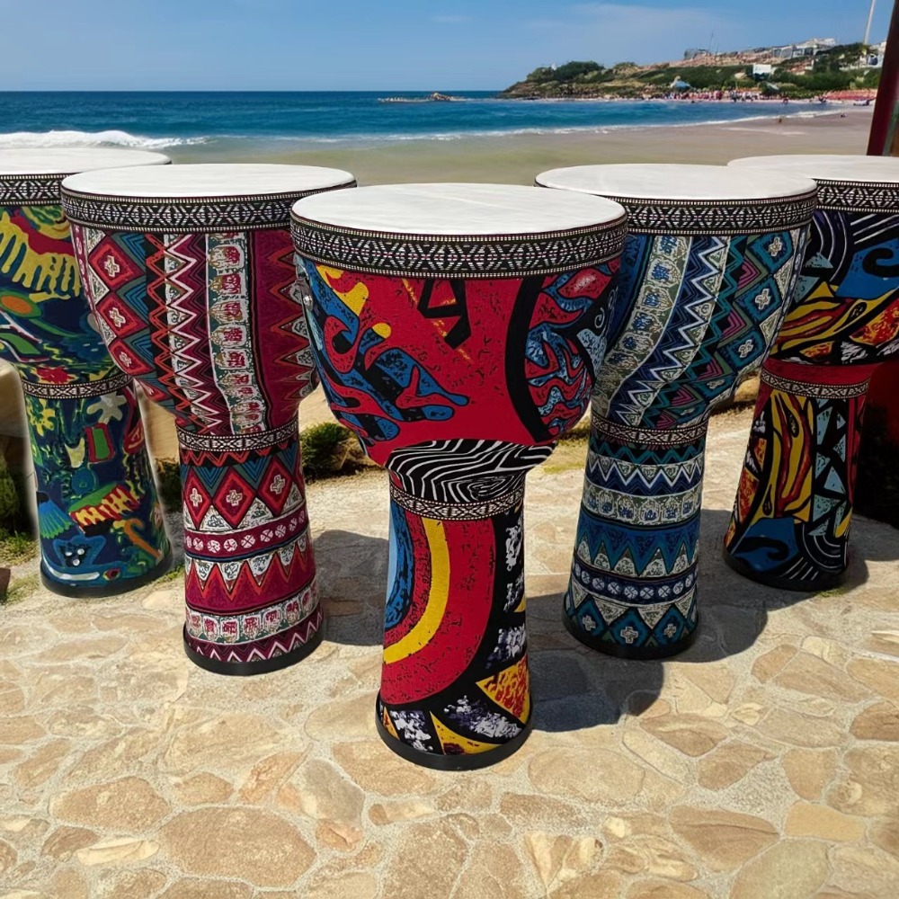 Djembe Hand Drum - กลองเจมเบ้แบบพกพาขนาด 8.5 นิ้วสำหรับผู้เริ่มต้น เหมาะสำหรับกิจกรรมกลางแจ้ง ดนตรีเพื่อความบันเทิง เครื่องดนตรีประเภทกลองเจมเบ้