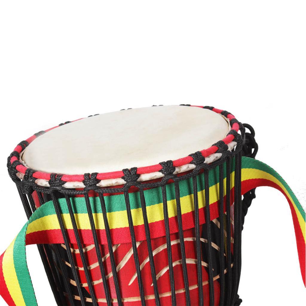 Djembe Hand Drum - สายสะพายกลองเจมเบ้สามสี แอฟริกัน สำหรับเครื่องดนตรีประเภทเพอร์คัชชัน อะไหล่ทดแทน