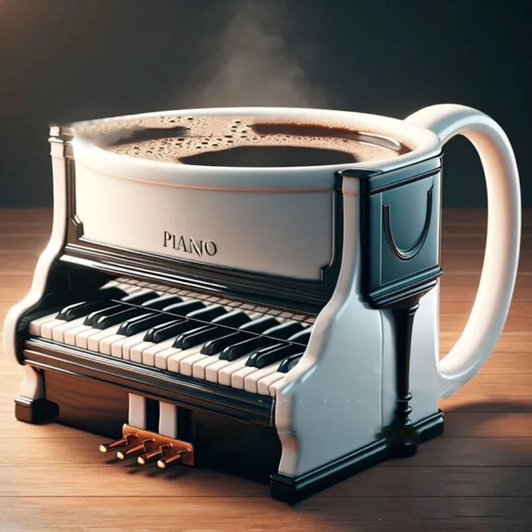 Musical Instrument Like Piano - แก้วกาแฟเครื่องดนตรีแปลกใหม่ ถ้วยกาแฟดีไซน์โน้ตไม่ซ้ําใคร ถ้วยเซรามิกนม เหมาะสําหรับผู้ที่ชอบดนตรีเปียโน