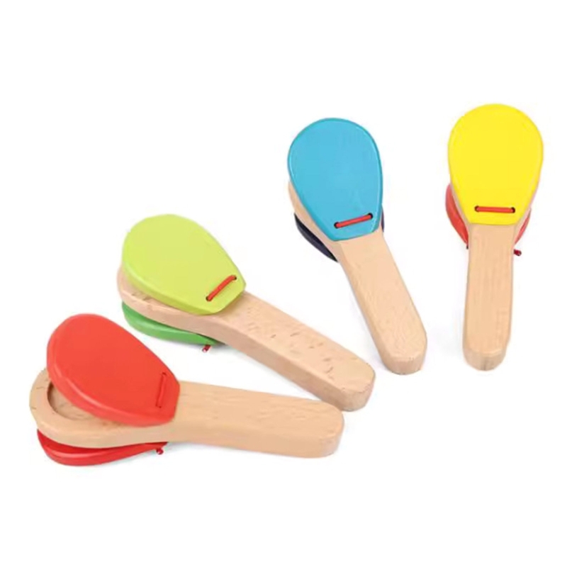Musical Instrument Clapper - เพลงสำรวจพัฒนาการเด็กจังหวะเครื่องดนตรีไม้เด็ก Clapper Orff ของเล่น