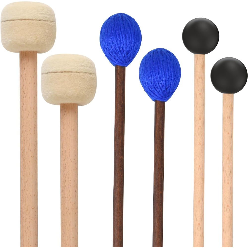 Musical Instrument Marimba - Marimba Mallet ชุด 6 ชิ้นแบบพกพาร้องเพลงชาม Mallet