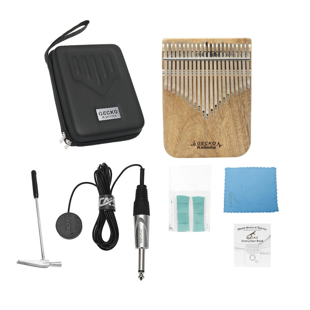 Musical Instrument Kalimba - คาลิมบา GECKO 21 คีย์ ทำจากไม้กัมมูต เปียโนนิ้วโป้ง