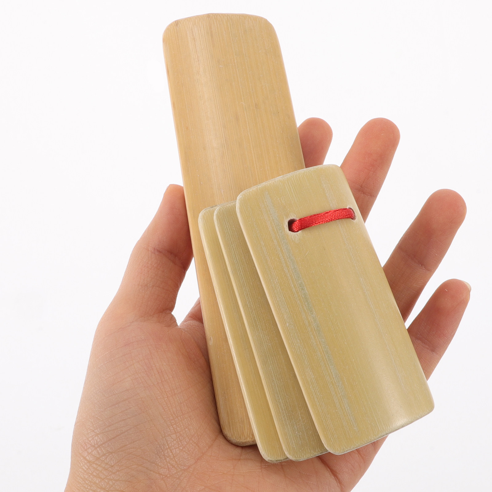 Musical Instrument Clapper - 4 ชิ้น กลองไม้ไผ่สำหรับเด็ก คัวอิบัน เครื่องดนตรีสำหรับผู้เริ่มต้น เครื่องดนตรีจีนโบราณ