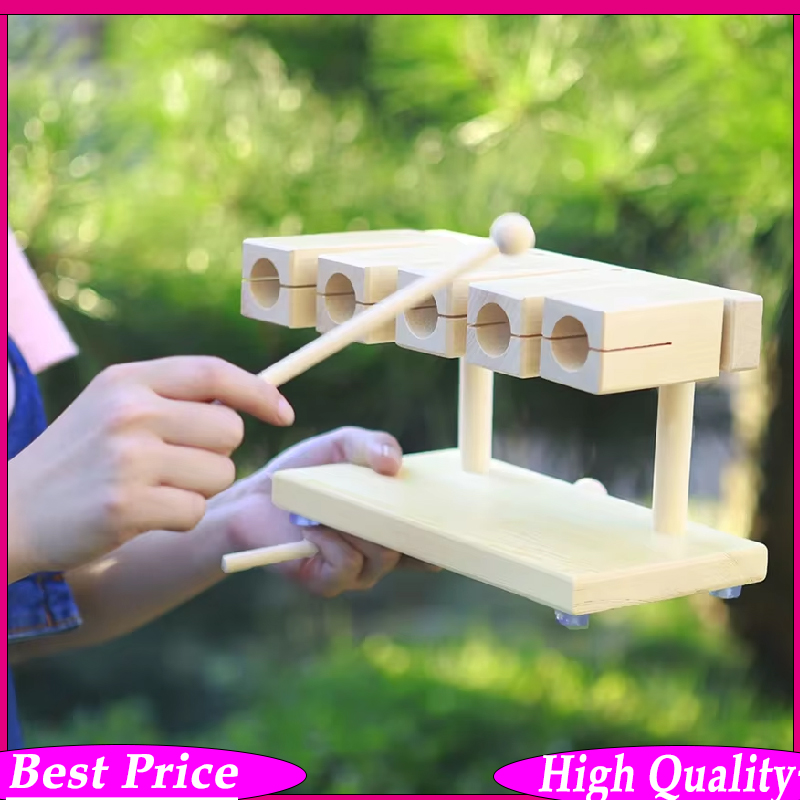 Musical Instrument Clapper - เครื่องดนตรีไซโลโฟน 5 โทนเสียงแบบออร์ฟ - ไม้ตีกลองพร้อมไม้ตีกลอง ของเล่นเสริมพัฒนาการสำหรับเด็ก