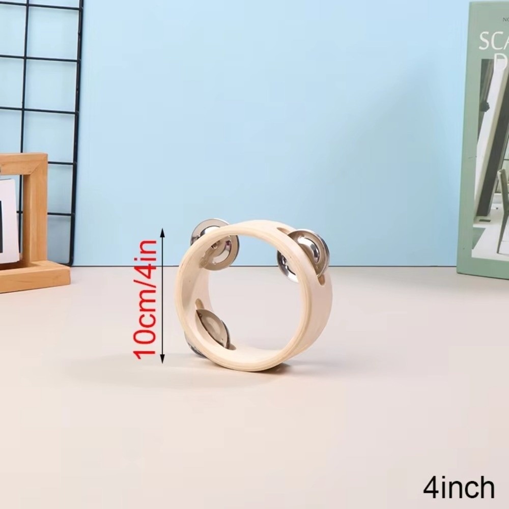 Tambourine Hand Drum - กลองมือขนาด 4/6/7/8/10 นิ้ว แบบแถวเดียว เครื่องดนตรีออร์ฟ แทมบูรีนไม้