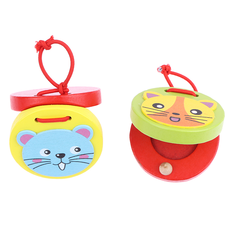 Musical Instrument Clapper - คาสทาเน็ตไม้รูปจระเข้/ทรงกลมสำหรับเด็ก 1 ชิ้น เครื่องดนตรีสำหรับเด็กเล็ก ของเล่นดนตรีเพื่อการเรียนรู้