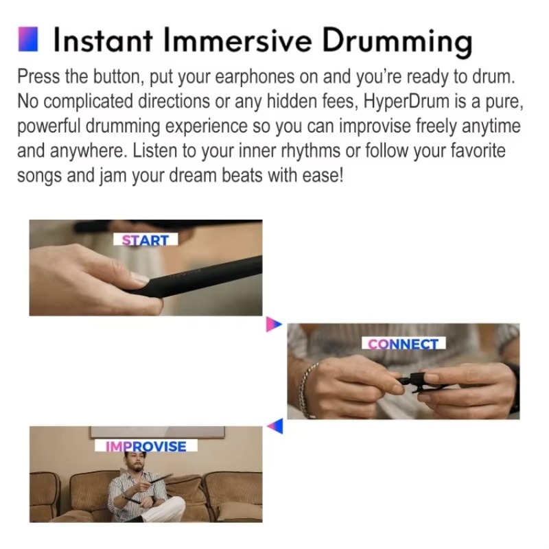 Musical Instrument Virtual - ผลิตภัณฑ์ยอดนิยม ชุดกลองเสมือนจริงไฮเปอร์ดรัม โซมาโตเซนเซอรี เครื่องดนตรีอัจฉริยะแบบพกพา