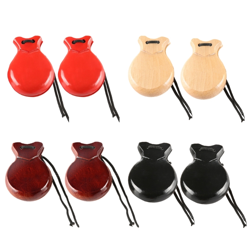 2ชิ้นไม้สเปนสำหรับเต้นฟลาเมงโก - Musical Instrument Clapper บทวิจารณ์และราคา