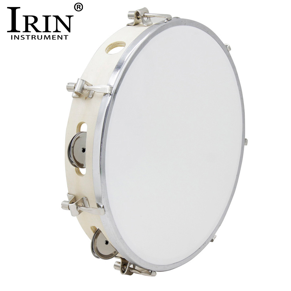 IRIN 10 นิ้วกลองปรับแผงไม้มือถ - Tambourine Hand Drum บทวิจารณ์และราคา