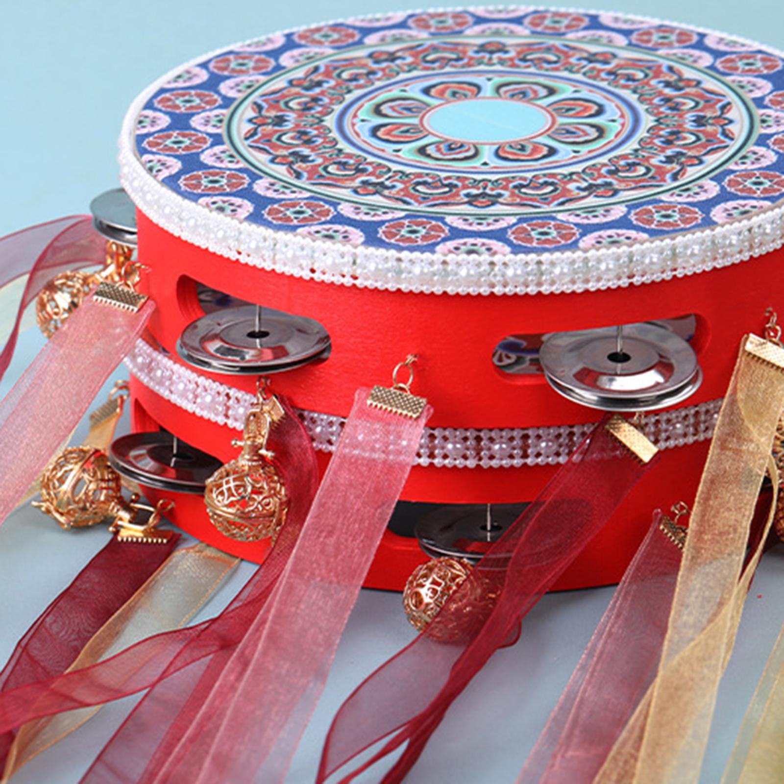 กลองมือ 7.28 พร้อมริบบิ้น กลอง - Tambourine Hand Drum บทวิจารณ์และราคา