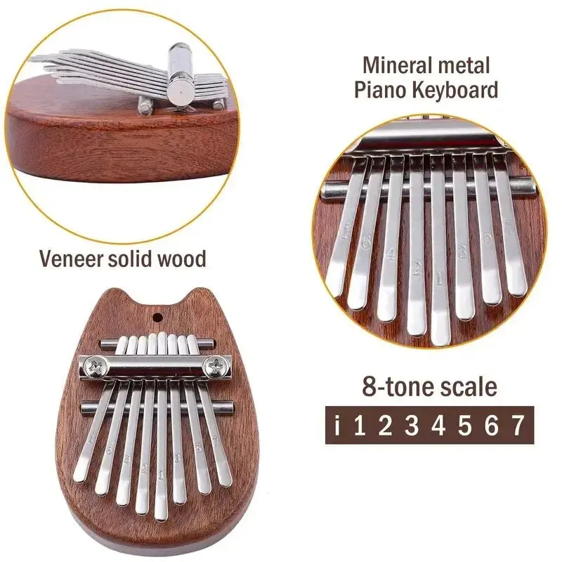 8 คีย์มินิไม้ Kalimba คุณภาพสู - Musical Instrument Marimba บทวิจารณ์และราคา