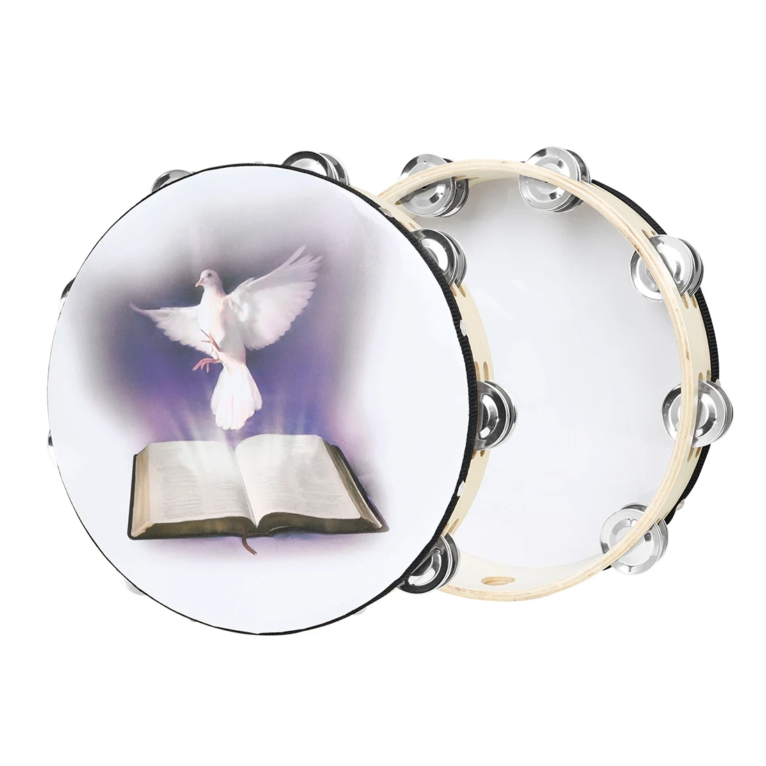 M MBAT 10 นิ้วกลองไม้ Handbell - Tambourine Hand Drum บทวิจารณ์และราคา