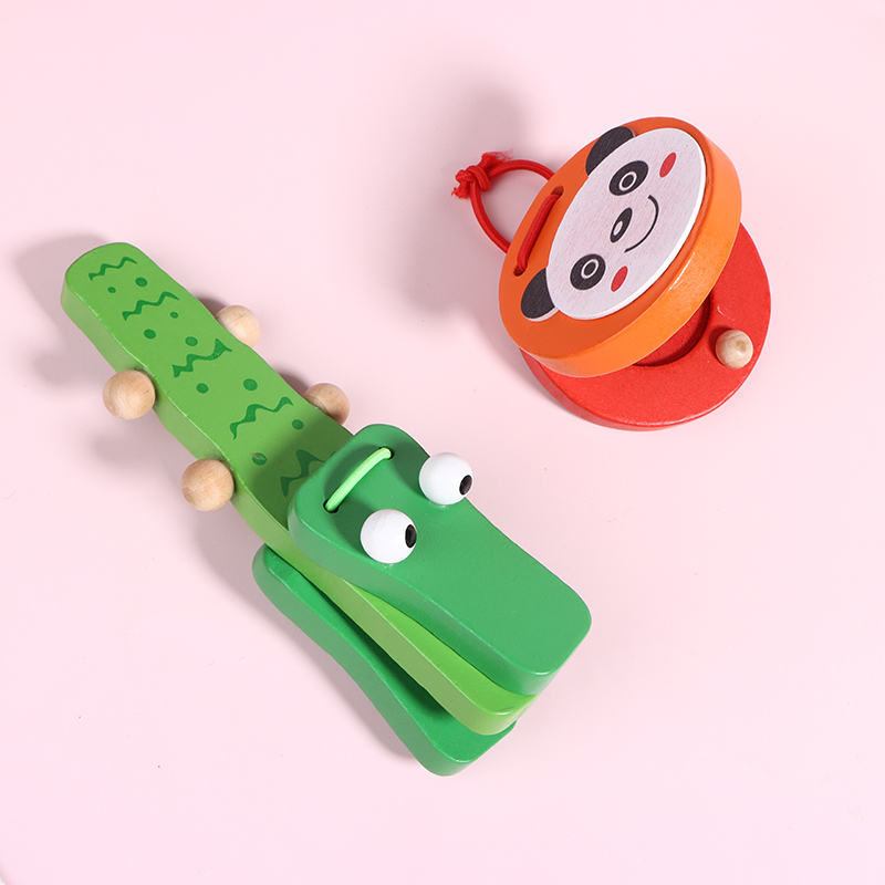 คาสทาเน็ตไม้รูปจระเข้/ทรงกลมสำ - Musical Instrument Clapper บทวิจารณ์และราคา
