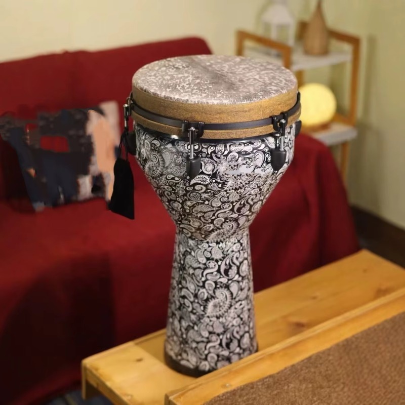กลองเจมเบ้ไม้ขนาด 12 นิ้ว เป็น - Djembe Hand Drum บทวิจารณ์และราคา