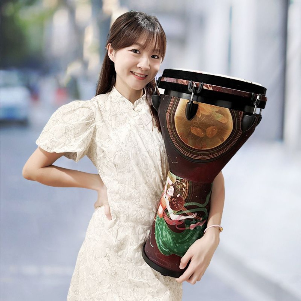 กลองเจมเบขนาด 12 นิ้ว ลายเพ้นท - Djembe Hand Drum บทวิจารณ์และราคา