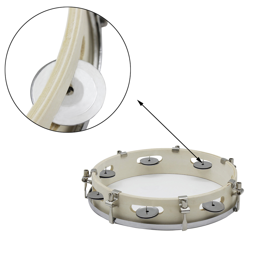 10นิ้วกลองปรับของแข็งไม้แผงมือ - Tambourine Hand Drum บทวิจารณ์และราคา