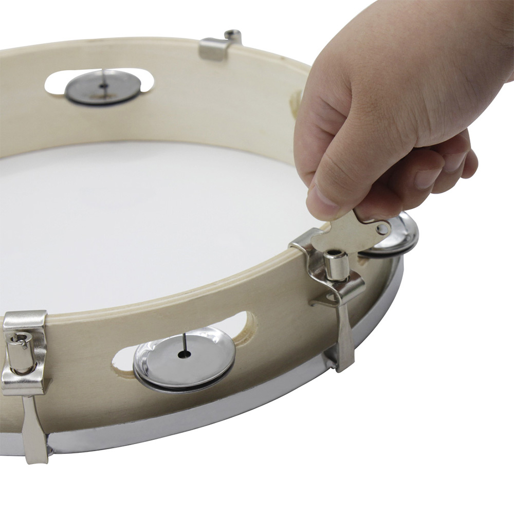 10นิ้วกลองปรับของแข็งไม้แผงมือ - Tambourine Hand Drum บทวิจารณ์และราคา